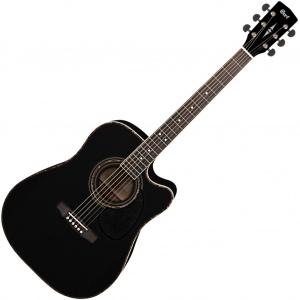 Cort AD880CE-BK Standard Series Электро-акустическая гитара, с вырезом, черная