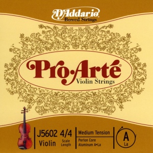 D`ADDARIO J5602-4/4M Pro-Arte Отдельная струна А/Ля для скрипки размером 4/4, среднее натяжение