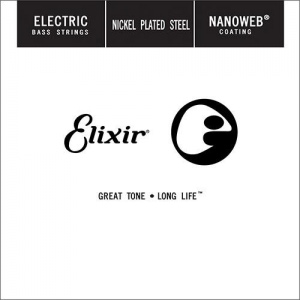 Elixir 15400 Nanoweb Отдельная струна для бас-гитары, никелированная, .100