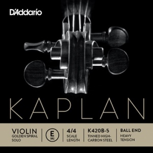 D'Addario K420B-5 Kaplan Golden Spiral Solo Отдельная струна E/Ми для скрипок разм. 4/4, сильн.натяж