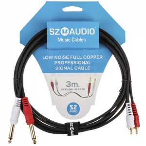 SZ-AUDIO 2 RCA - 2X 6,3 3M Аудио кабель Y-типа. Длина 3 м