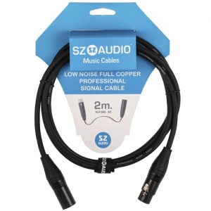 SZ-Audio XLRm - XLRf 2m Black Кабель микрофонный. Длина 2 м.