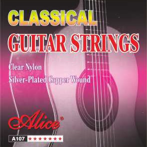 Alice AC107BK-H Комплект струн для классической гитары, черный нейлон
