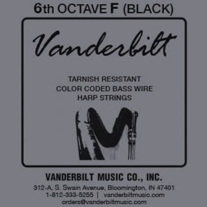 Vanderbilt CW6F Color-Coded Bass Wire: струна F 6 октавы (черный цвет)