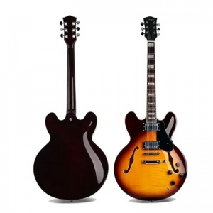 Smiger S-G16-SB полуакустическая гитара Semi-Hollow, корпус липа/клен, вклеенный гриф махагон, 22 ла