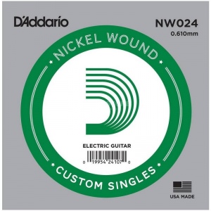 D`Addario NW024 Nickel Wound Отдельная струна, обмотка с никелевым покрытием, .024