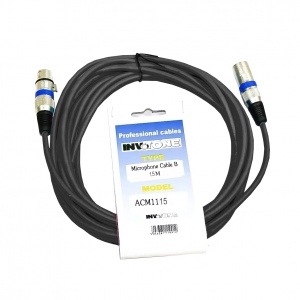 INVOTONE ACM1115/BK микрофонный кабель, XLR <-> XLR длина 15 м (черный)