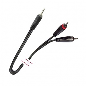 Work MK 71 Y- кабель готовый, 2хRCA - 1 mini jack, длина 3 м, цветная идентификация