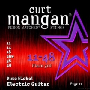 Curt Mangan Pure Nickel Wound Set 11-48 Струны с никелевой навивкой 11-48, 3я без оплетки