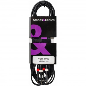 STANDS & CABLES DUL-004-5 Инструментальный кабель 5 м. Разъемы: 2хJack 6,3мм.моно - 2xJack 6,3мм.мон