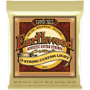 Ernie Ball 2013 Earthwood 80/20 Bronze Custom Light 10-48 - Струны для 12 струнной акустической гита